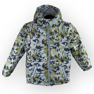 Liberty Valor Camouflage Full Zip Puffer Jacket with Hood Sz 7